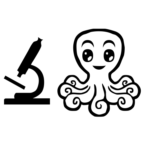 🔬🐙 Emoji Domain black and white Symbola rendering
